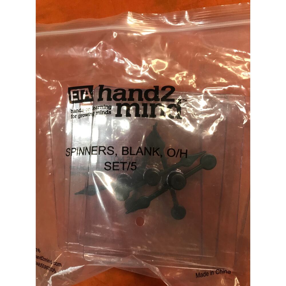 ETA hand2mind Clear‎ Transparent Spinners Pack of 5